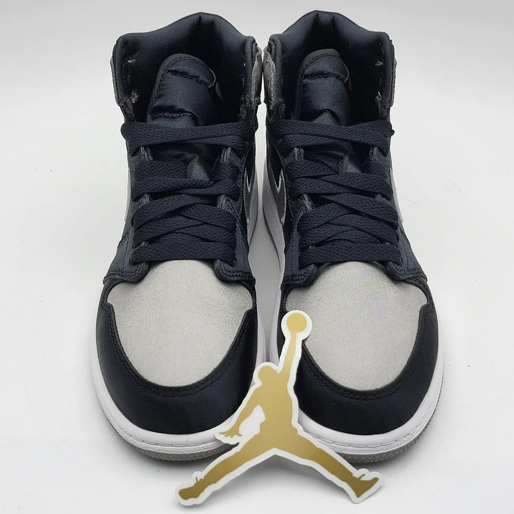 NIB!! NWT!! Air Jordan High-Top Sneakers‎ in Black and Gray Satin Finish SIZE 1Y